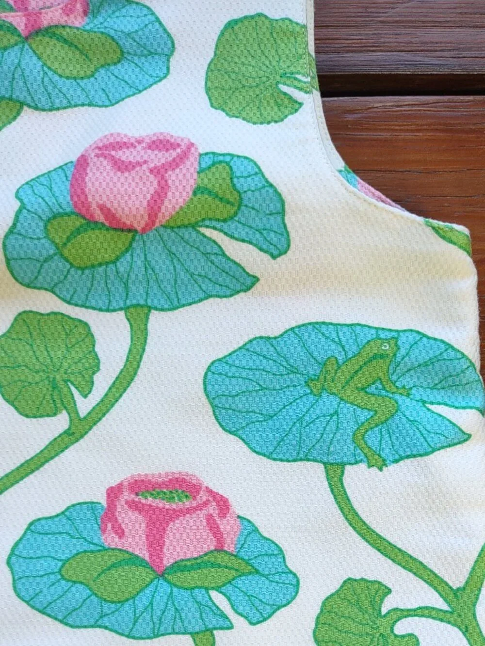 Lilly Pulitzer Girl's Cotton Shift Dress 'Lily Pads & Frogs Lined  Sz 12 - Picture 4 of 7